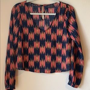 ASTR Long Sleeve Crop Top